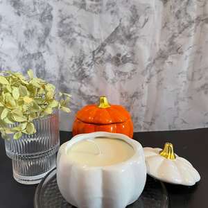 Pumpkin candle Ceramic jar