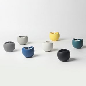 Curved Candle Jar Cement