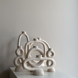 White Ceramic Candle Holder Model